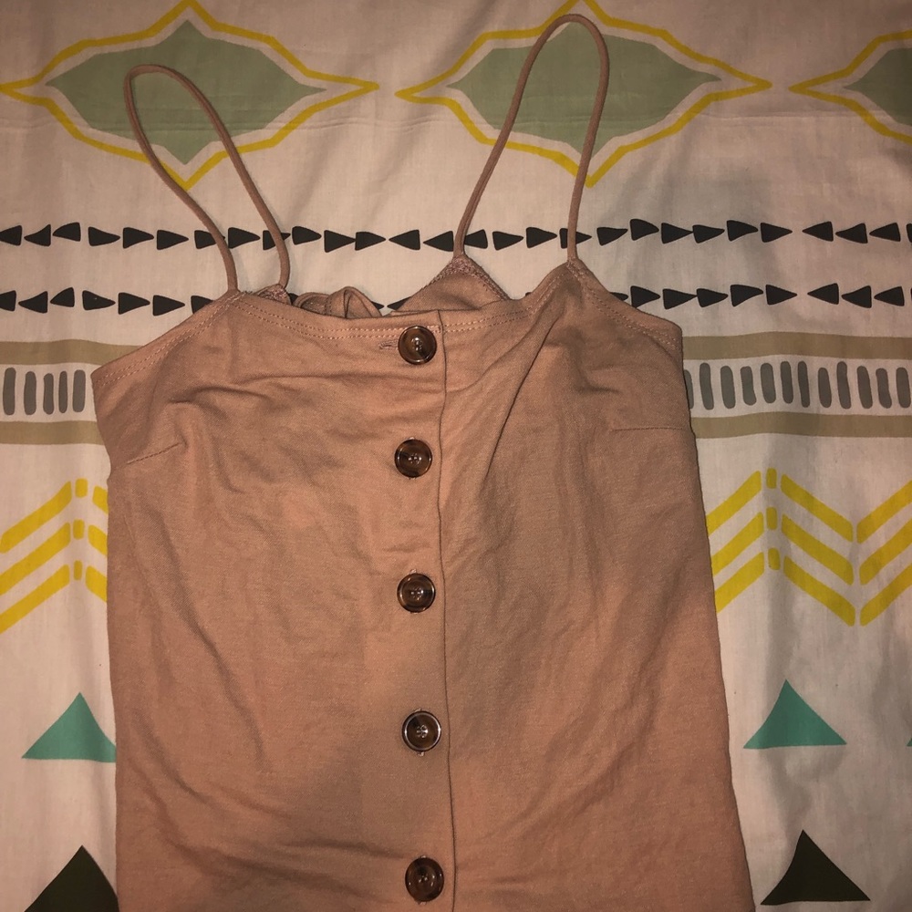 pink button up crop top